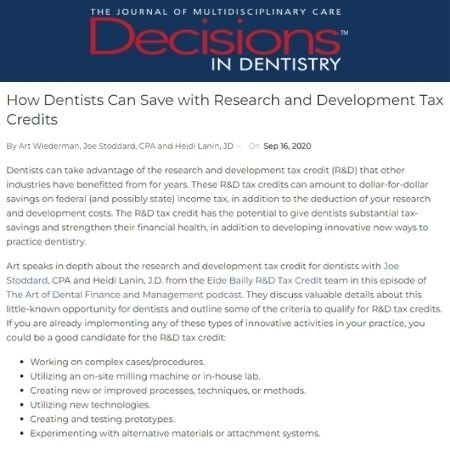 1. How Dentists Can Save with Research and Development Tax Credits